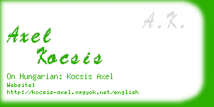 axel kocsis business card